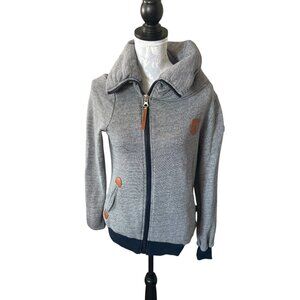 Wanakome Womens Artemis Cowl Neck Hooded Sweatshirt Side Zip Small